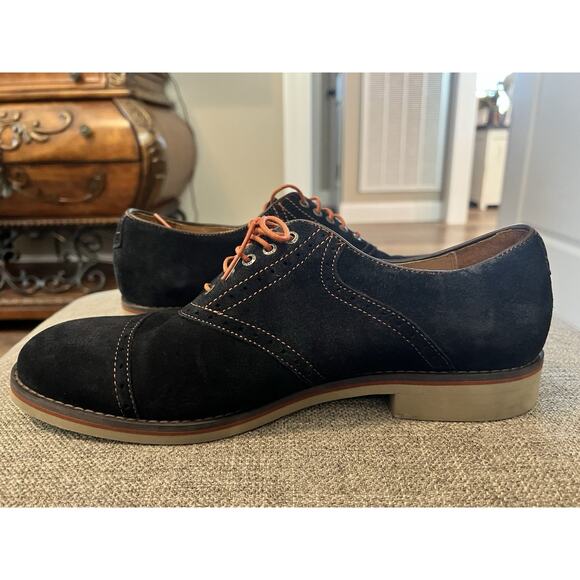 Johnston And Murphy Blue Suede Mens Shoes. Derby Style. Size 10.5. 59-11647 main image 12